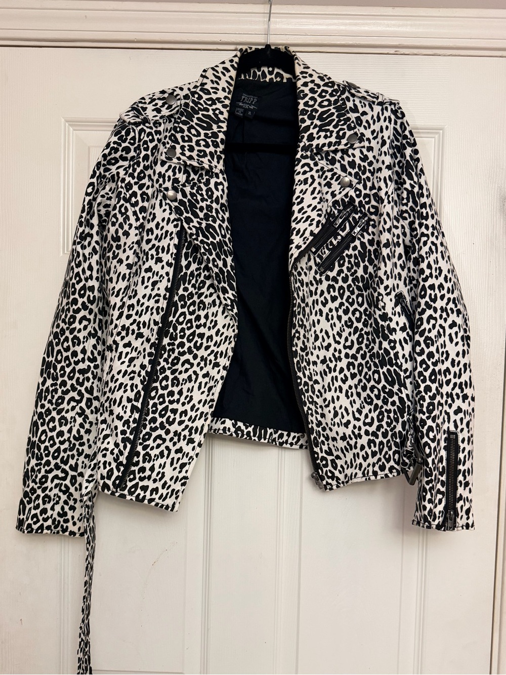 TRIPP Black and Cream Leopard Print Jacket